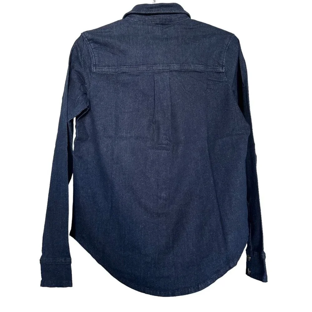Anatomie Womens True Denim Larissa Indigo Blue Shacket Top M Long Sleeve Top NWT - Picture 2 of 10